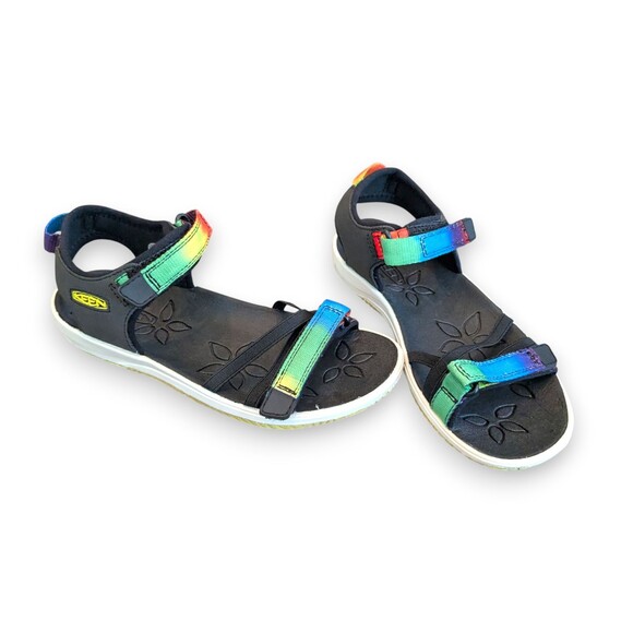 Keen Verano Hiking Sandals Open Toe Shoes Rainbow Kids Girls 2 - Picture 1 of 9